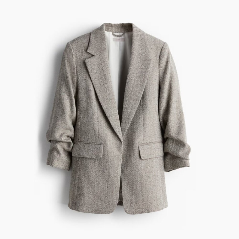 H&M - Gathered-sleeve blazer | NWT